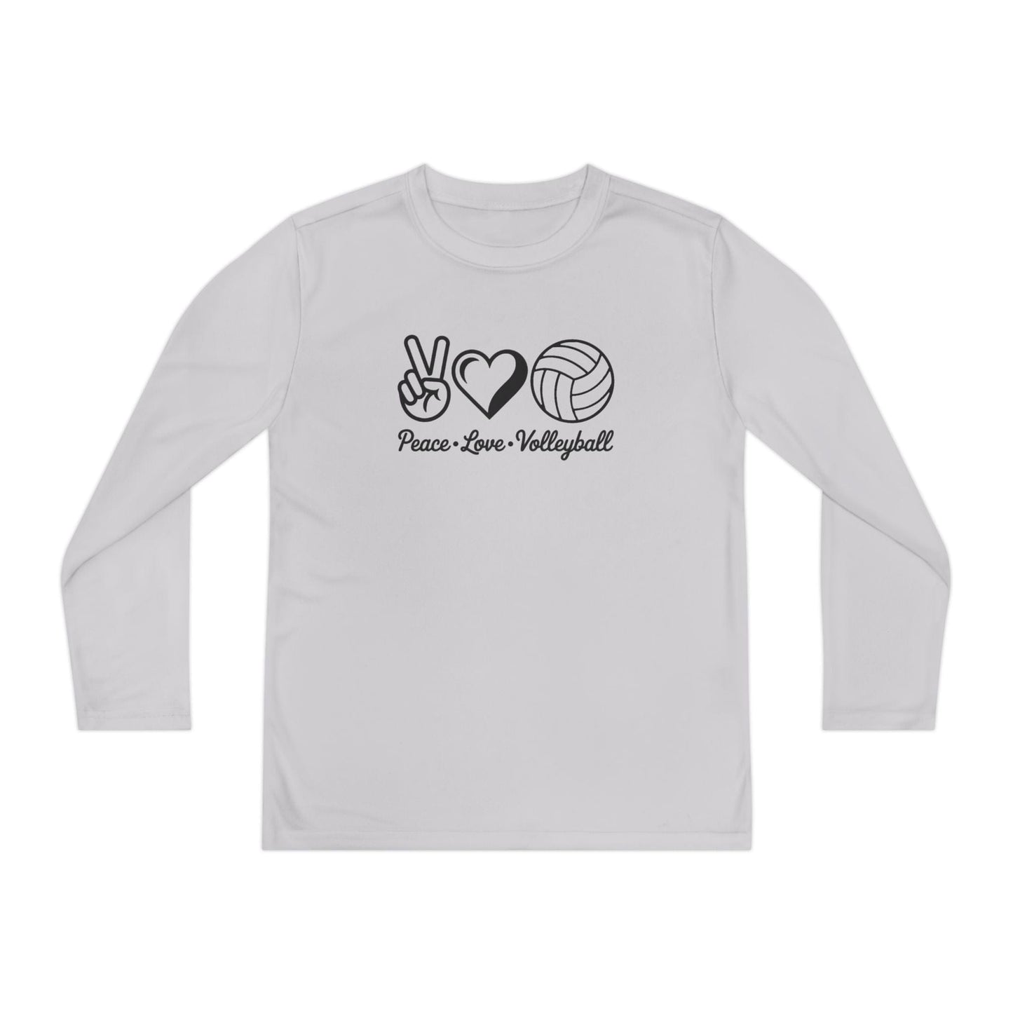 Peace • Love • Volleyball Youth Long Sleeve Competitor Tee