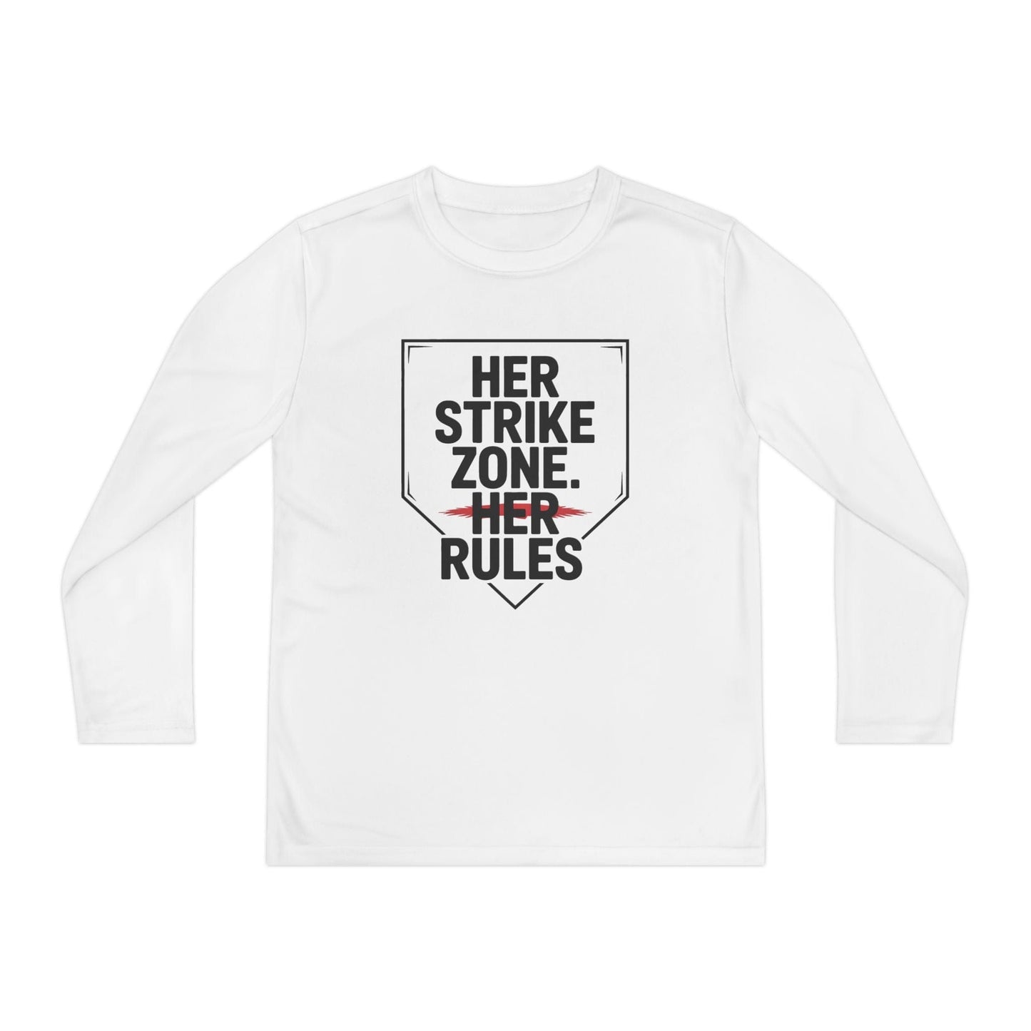 Her Strike Zone, Her Rules Youth Long Sleeve Competitor Tee