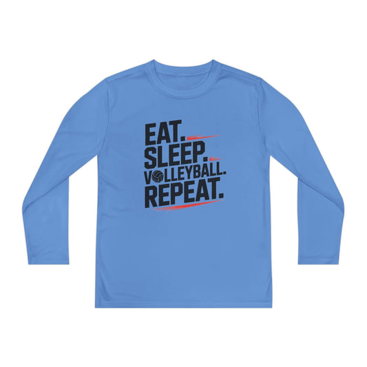 Eat.Sleep.Volleyball.Repeat Youth Long Sleeve Competitor Tee