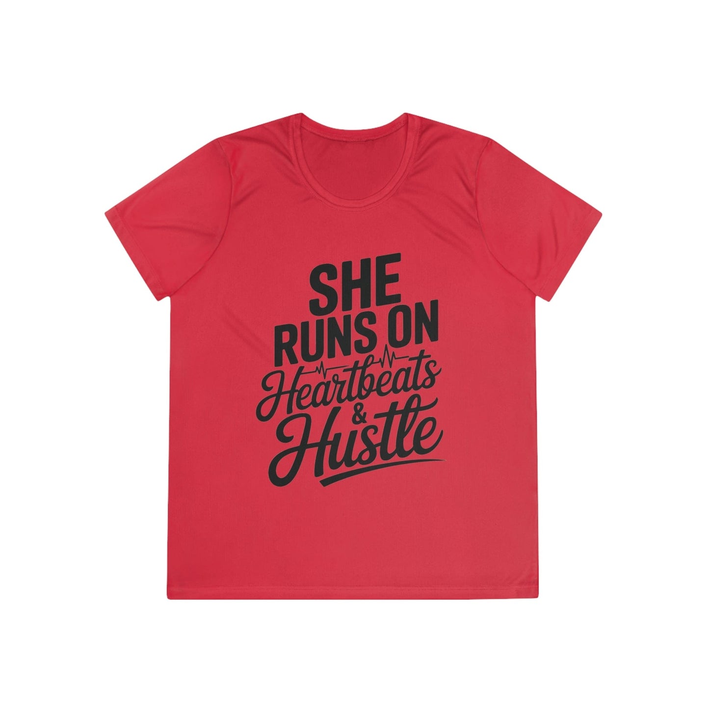 Heartbeats And Hustle Ladies Moisture Wicking Tee