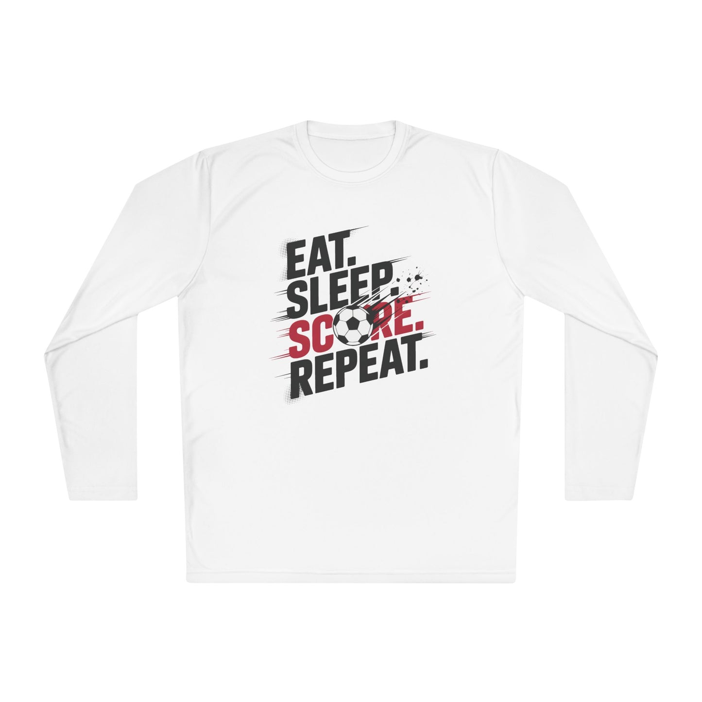 Eat, Sleep, Score Repeat Soccer Lightweight Long Sleeve Tee