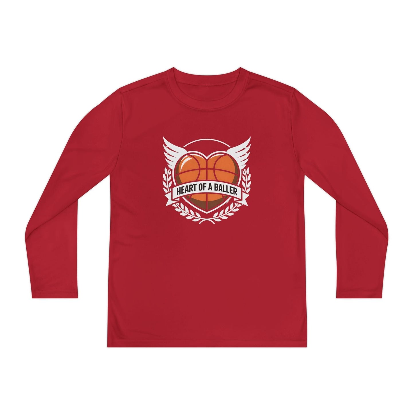 Heart Of A Baller-Basketball Youth Long Sleeve Competitor Tee