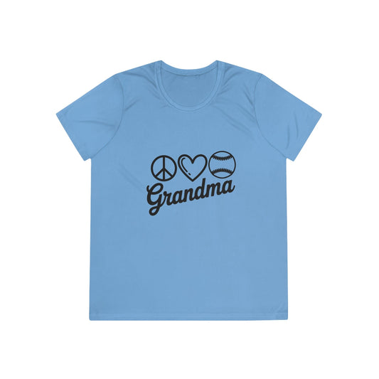 Peace Love Softball Grandma Ladies Competitor Tee