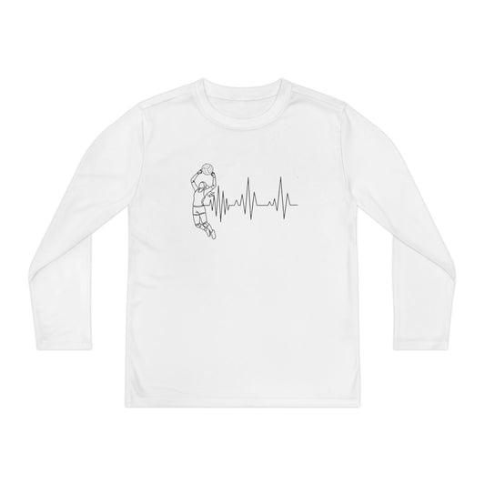 Volleyball Heartbeat Youth Long Sleeve Competitor Tee