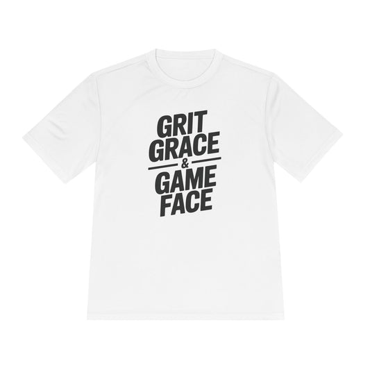 Grit, Grace, And Game Face Unisex Moisture Wicking Tee