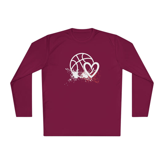 Basketball Is Her Heartbeat Lightweight Long Sleeve Tee