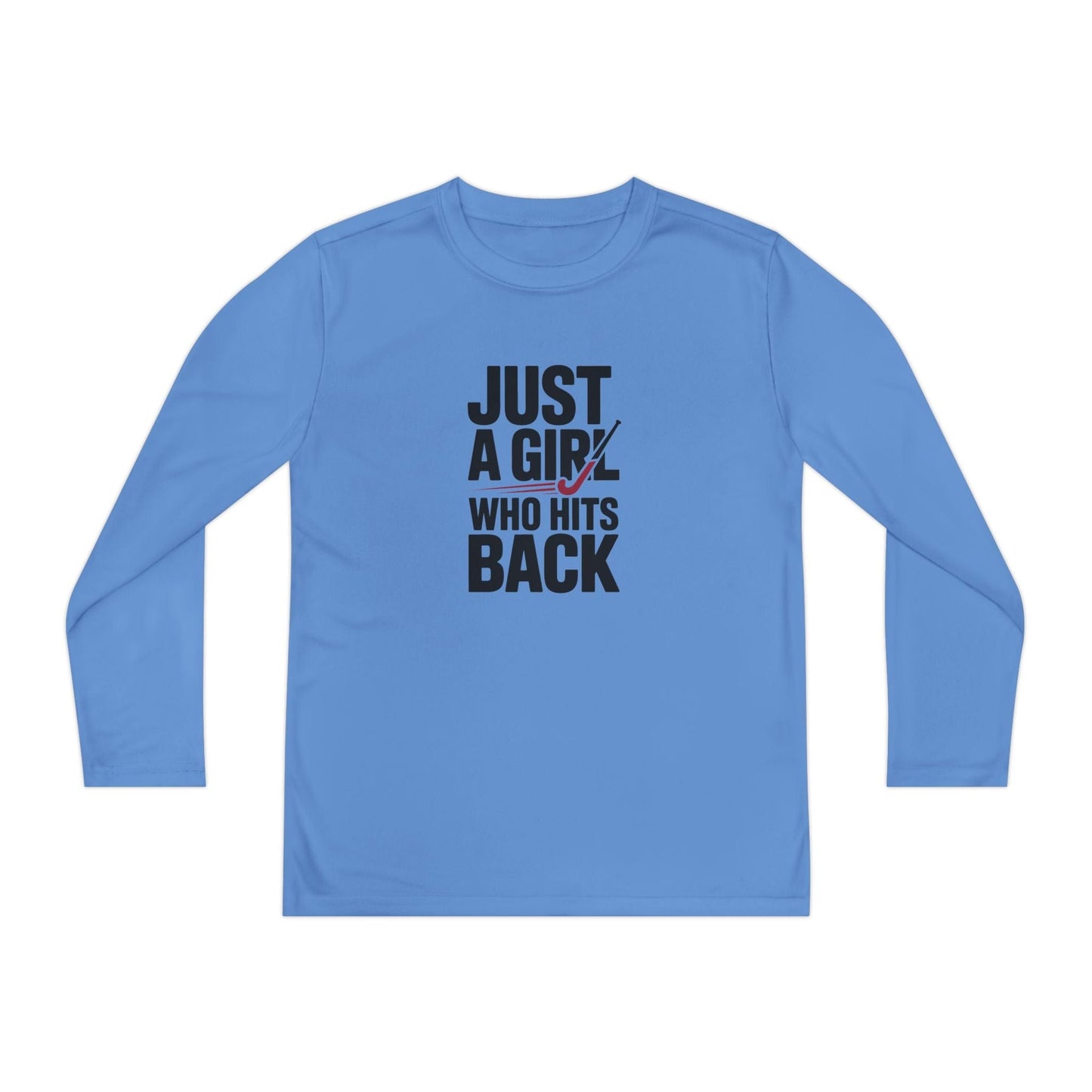 Just A Girl Who Hits Back Youth Long Sleeve Competitor Tee