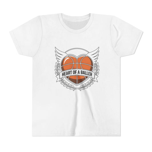 Heart Of A Baller-Basketball Youth Short Sleeve Tee