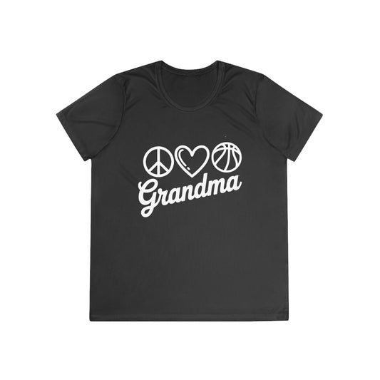 Peace Love Basketball Grandma Ladies Competitor Tee