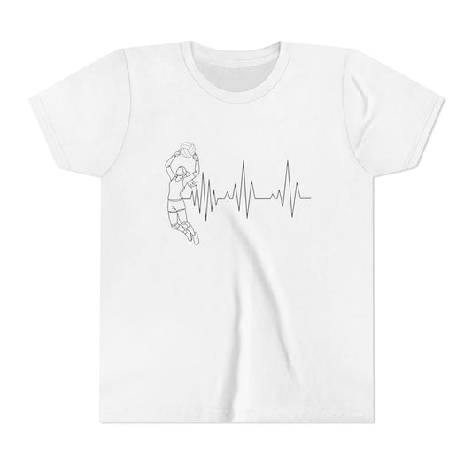 Volleyball Heartbeat Youth Short Sleeve Tee