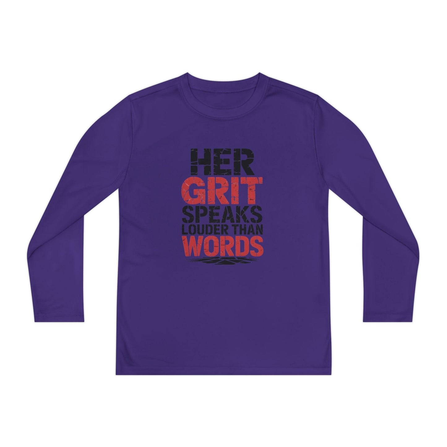Grit Over Words Youth Long Sleeve Competitor Tee