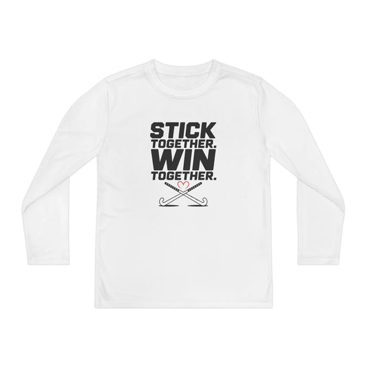 Stick Together. Win Together Youth Long Sleeve Competitor Tee