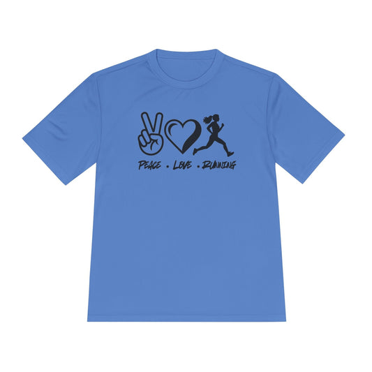 Peace • Love • Running Unisex Moisture Wicking Tee