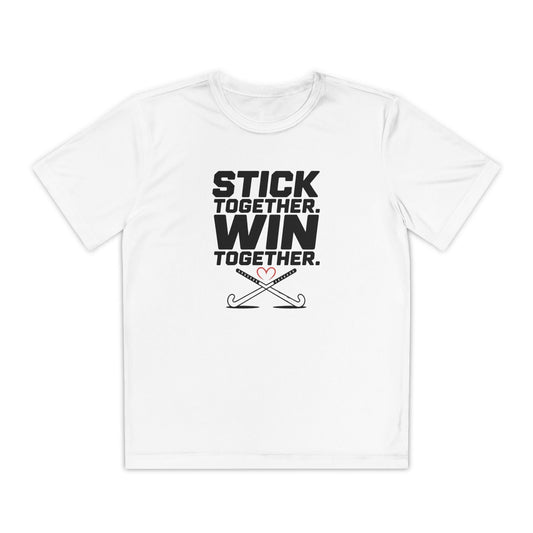 Stick Together. Win Together Youth Moisture Wicking Tee
