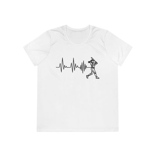 Softball Heartbeat Ladies Moisture Wicking Tee