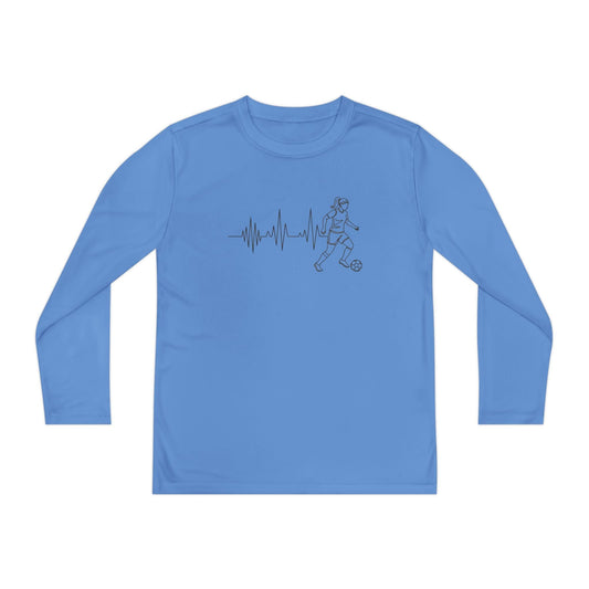 Soccer Heartbeat Youth Long Sleeve Competitor Tee