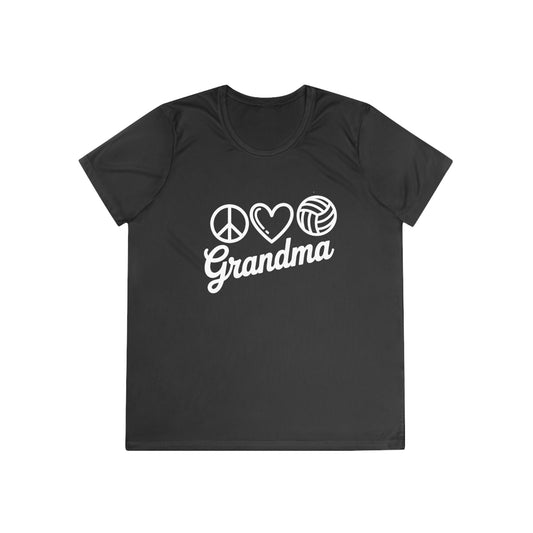 Peace Love Volleyball Grandma Ladies Competitor Tee
