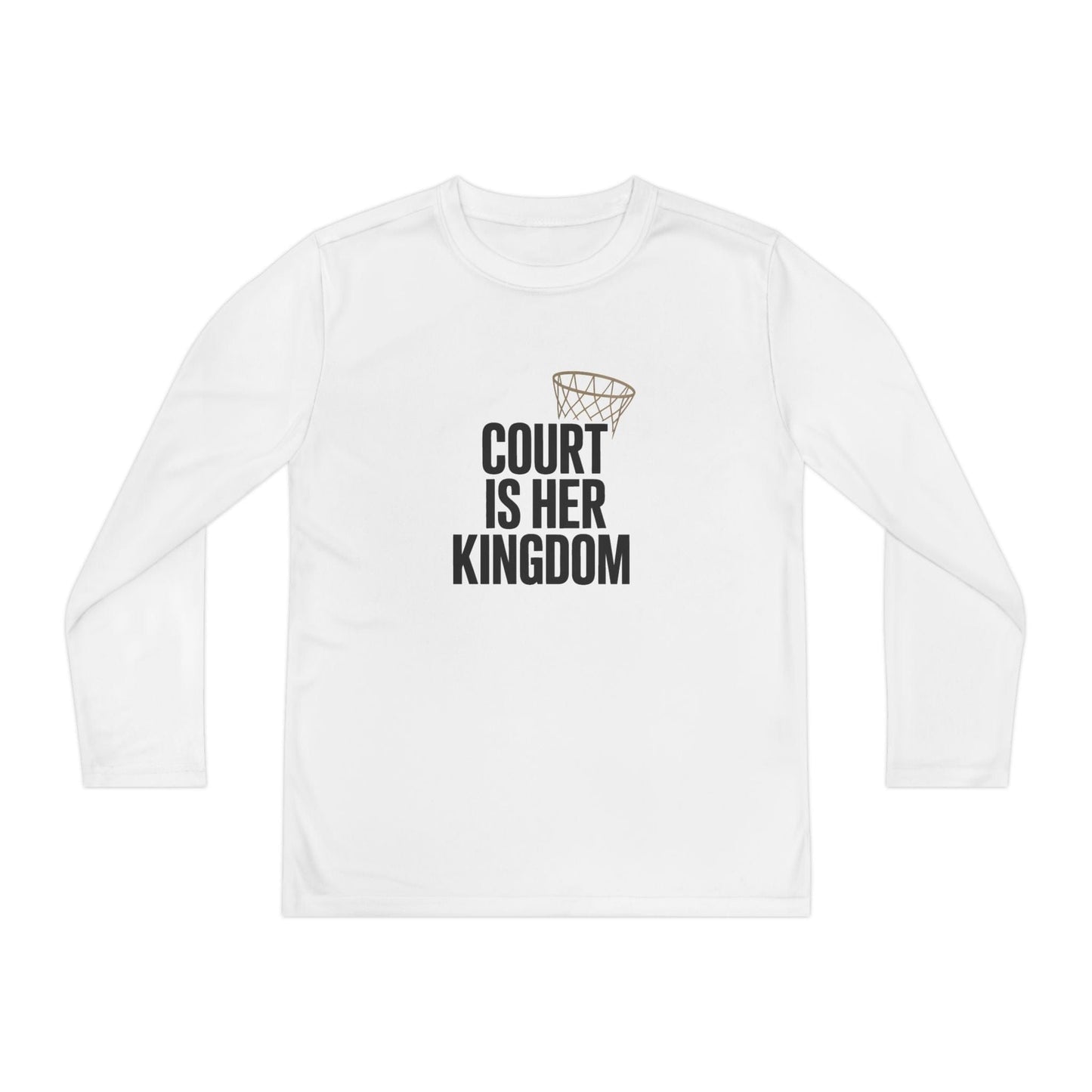 Court Is Her Kingdom Youth Long Sleeve Competitor Tee