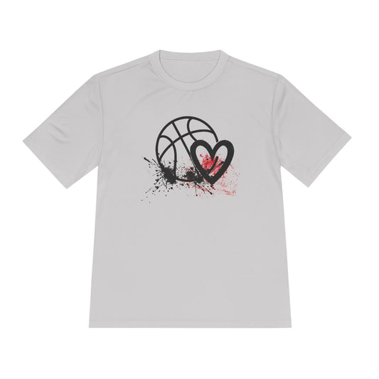 Basketball Is Her Heartbeat Unisex Moisture Wicking Tee