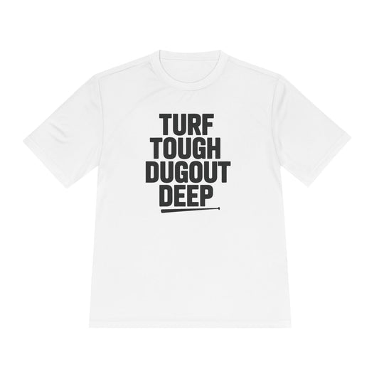 Turf Tough, Dugout Deep Unisex Moisture Wicking Tee