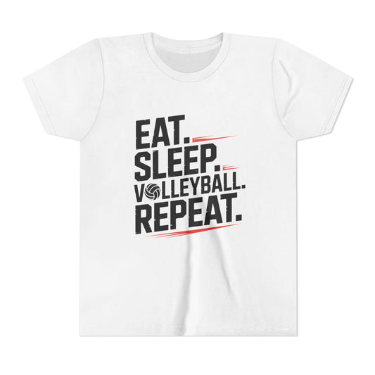 Eat.Sleep.Volleyball.Repeat Youth Short Sleeve Tee