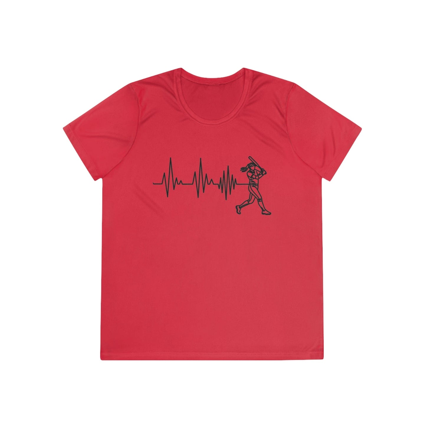 Softball Heartbeat Ladies Moisture Wicking Tee