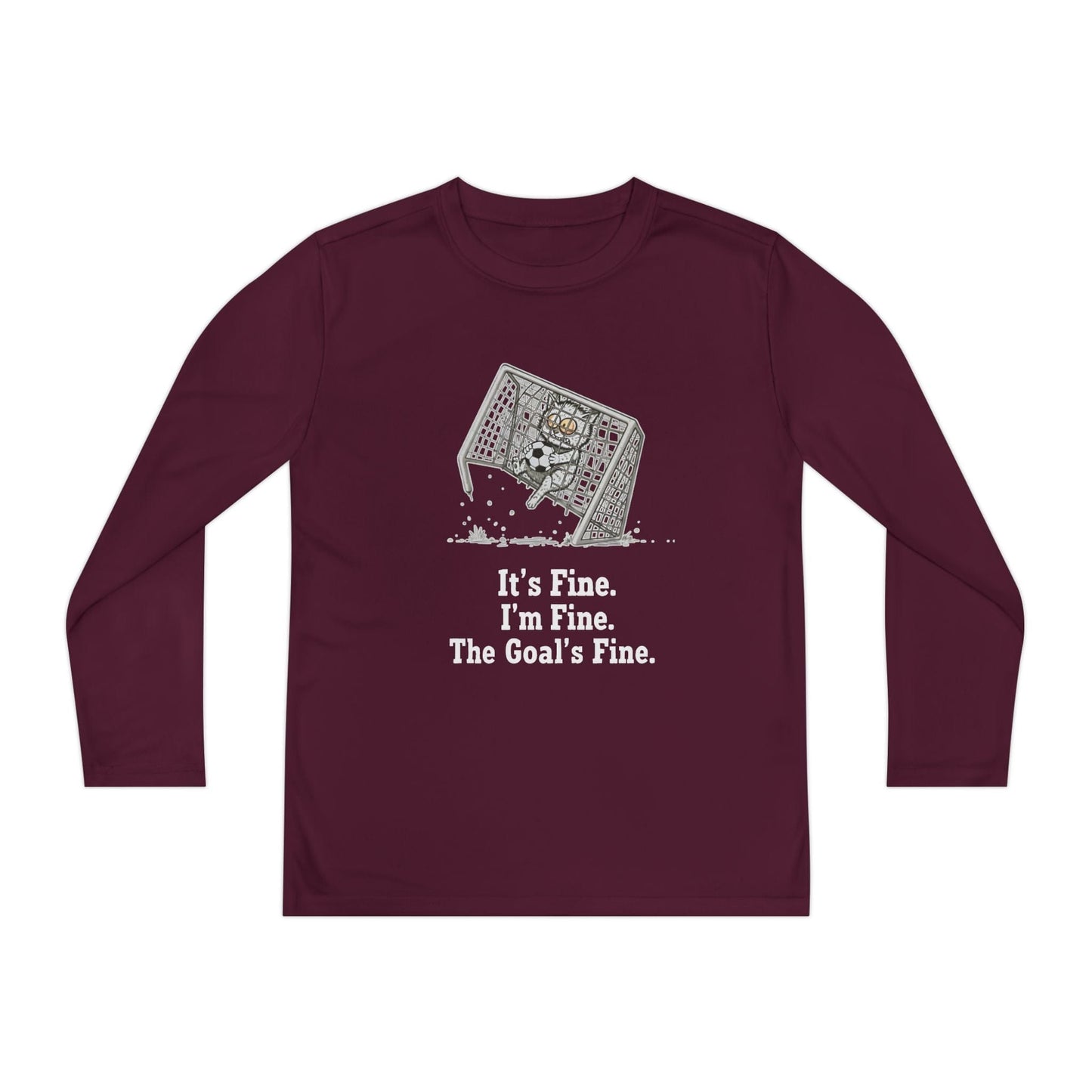 It's Fine, Soccer Youth Long Sleeve Competitor Tee