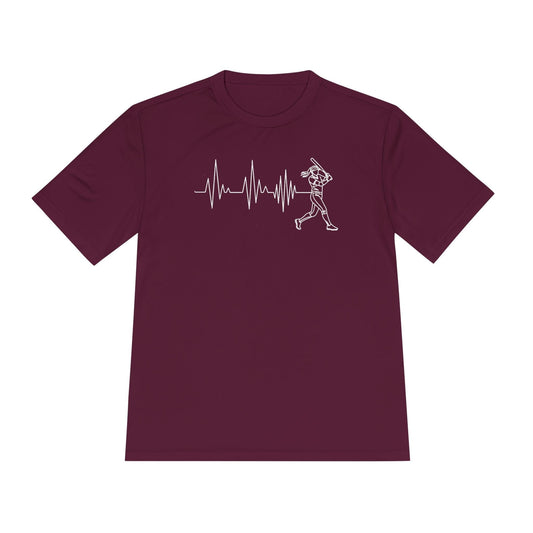 Softball Heartbeat Unisex Moisture Wicking Tee