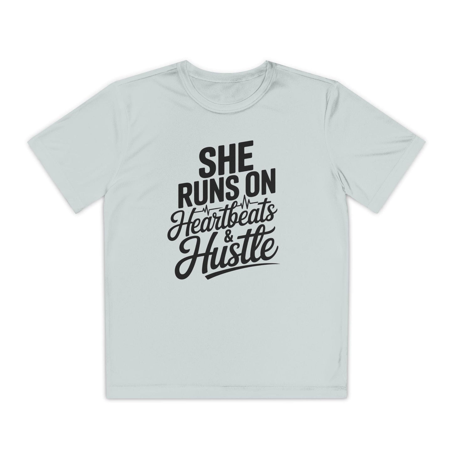 Heartbeats And Hustle Youth Moisture Wicking Tee