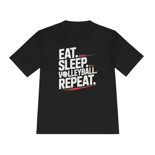 Eat.Sleep.Volleyball.Repeat Unisex Moisture Wicking Tee