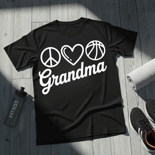 Peace Love Basketball Grandma T-Shirt