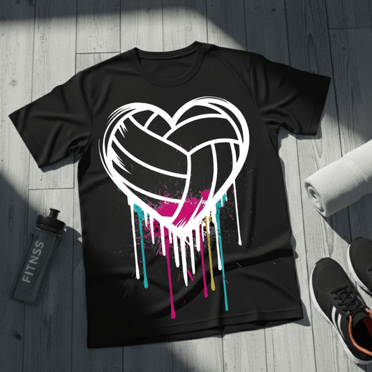Dripping Volleyball Heart T-Shirt