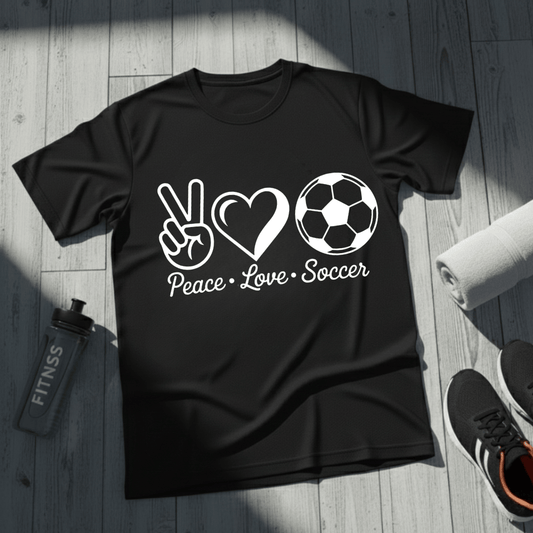 Peace • Love • Soccer T-Shirt