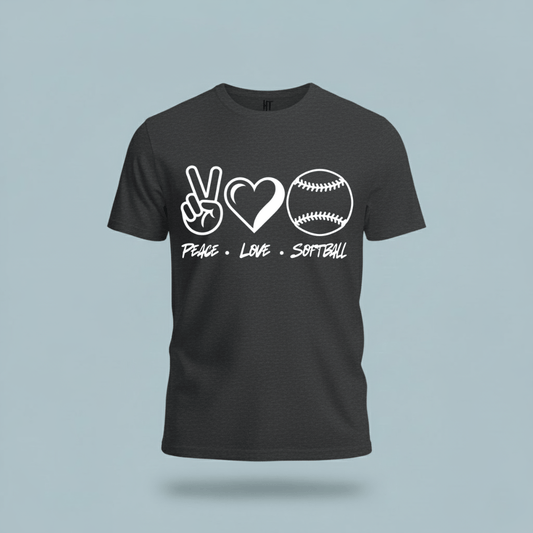 Peace • Love • Softball T-Shirt