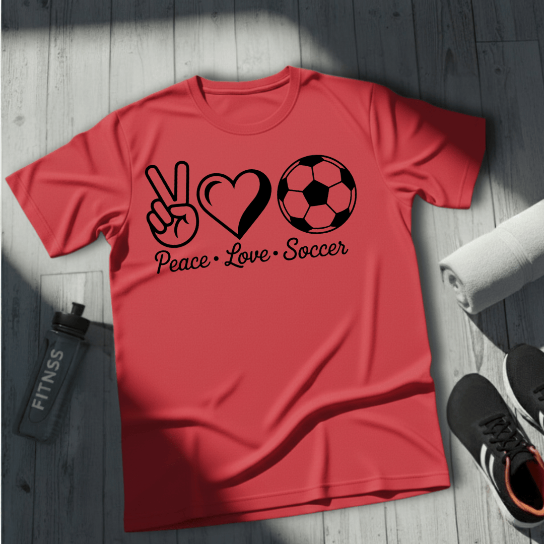 Peace • Love • Soccer T-Shirt