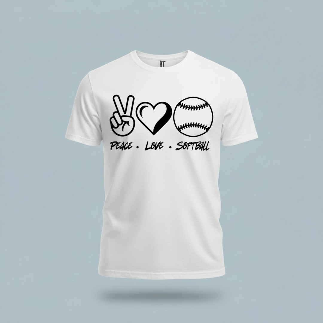 Peace • Love • Softball T-Shirt