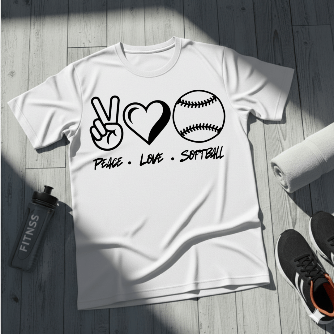 Peace • Love • Softball T-Shirt