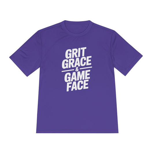 Grit, Grace, And Game Face Unisex Moisture Wicking Tee