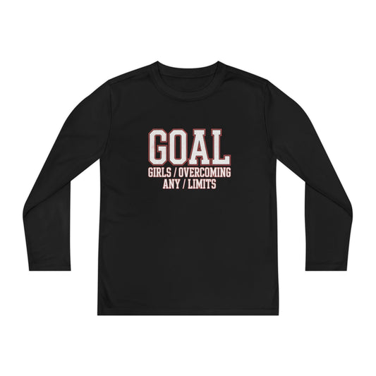 Goal: Girls Overcoming Any Limits Youth Long Sleeve Competitor Tee