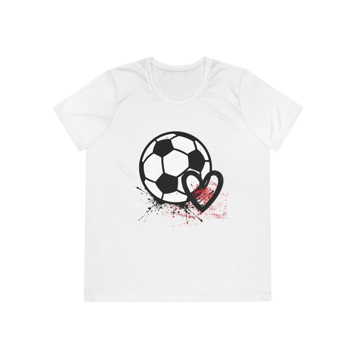 Soccer Is Her Heartbeat Ladies Moisture Wicking Tee