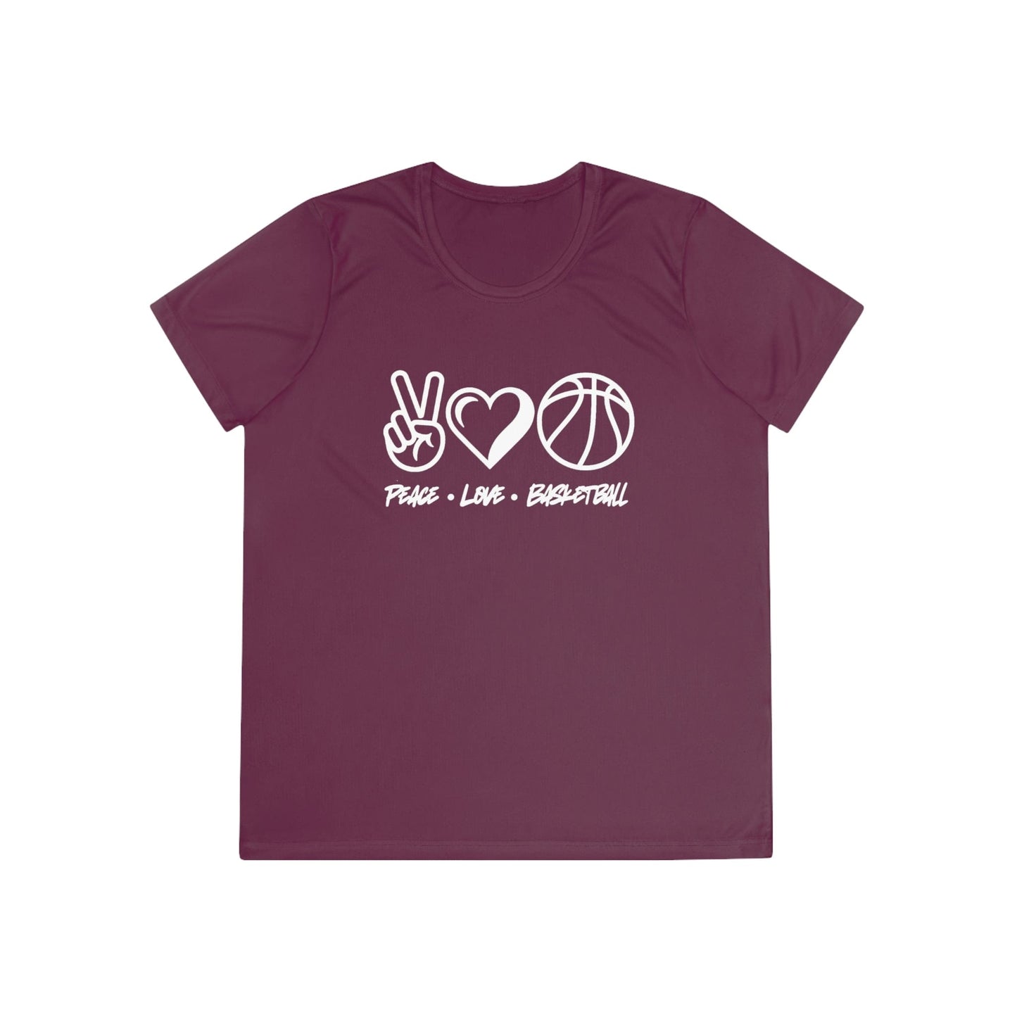 Peace • Love • Basketball Ladies Moisture Wicking Tee