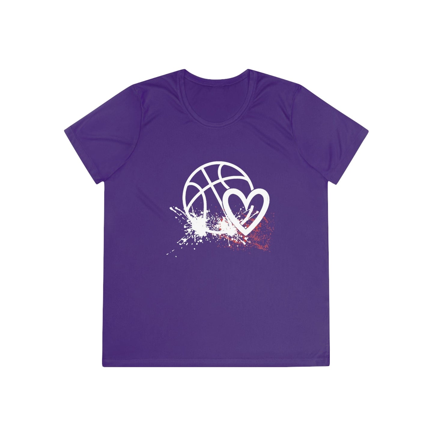 Basketball Is Her Heartbeat Ladies Moisture Wicking Tee