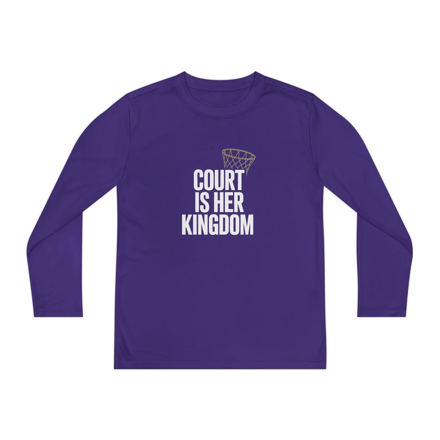 Court Is Her Kingdom Youth Long Sleeve Competitor Tee