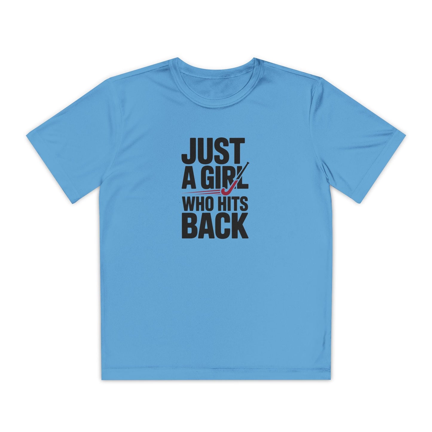 Just A Girl Who Hits Back Youth Moisture Wicking Tee
