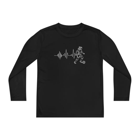 Soccer Heartbeat Youth Long Sleeve Competitor Tee