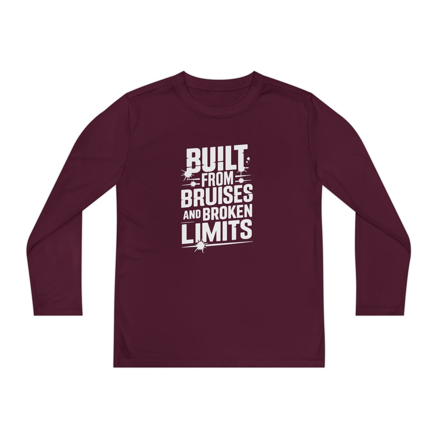 Built From Bruises And Broken Limits Youth Long Sleeve Competitor Tee