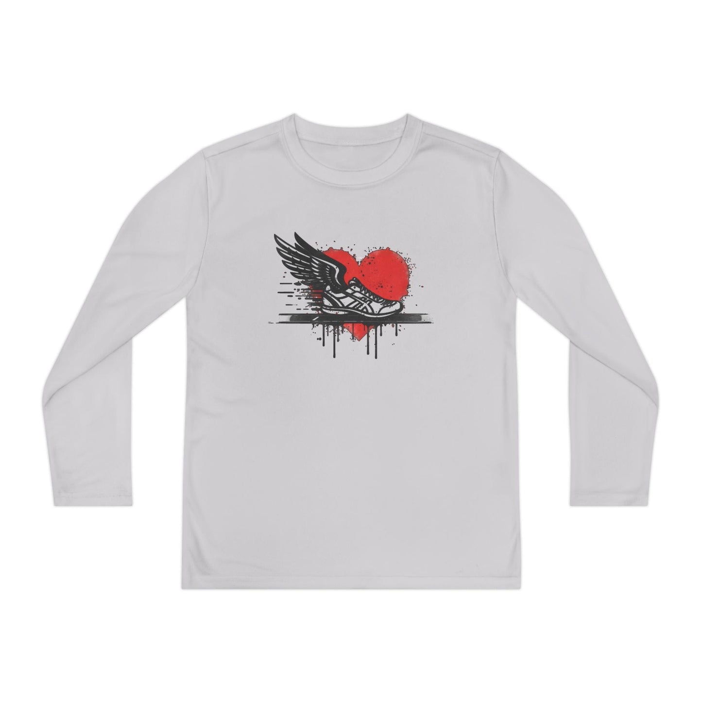 Running Is Her Heartbeat Youth Long Sleeve Competitor Tee