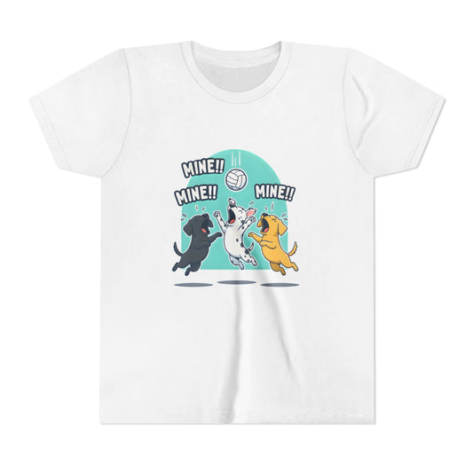 Mine! Volleyball Puppy Squad Youth Short Sleeve Tee