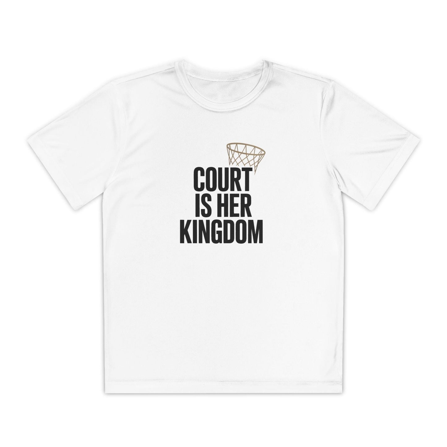 Court Is Her Kingdom Youth Moisture Wicking Tee