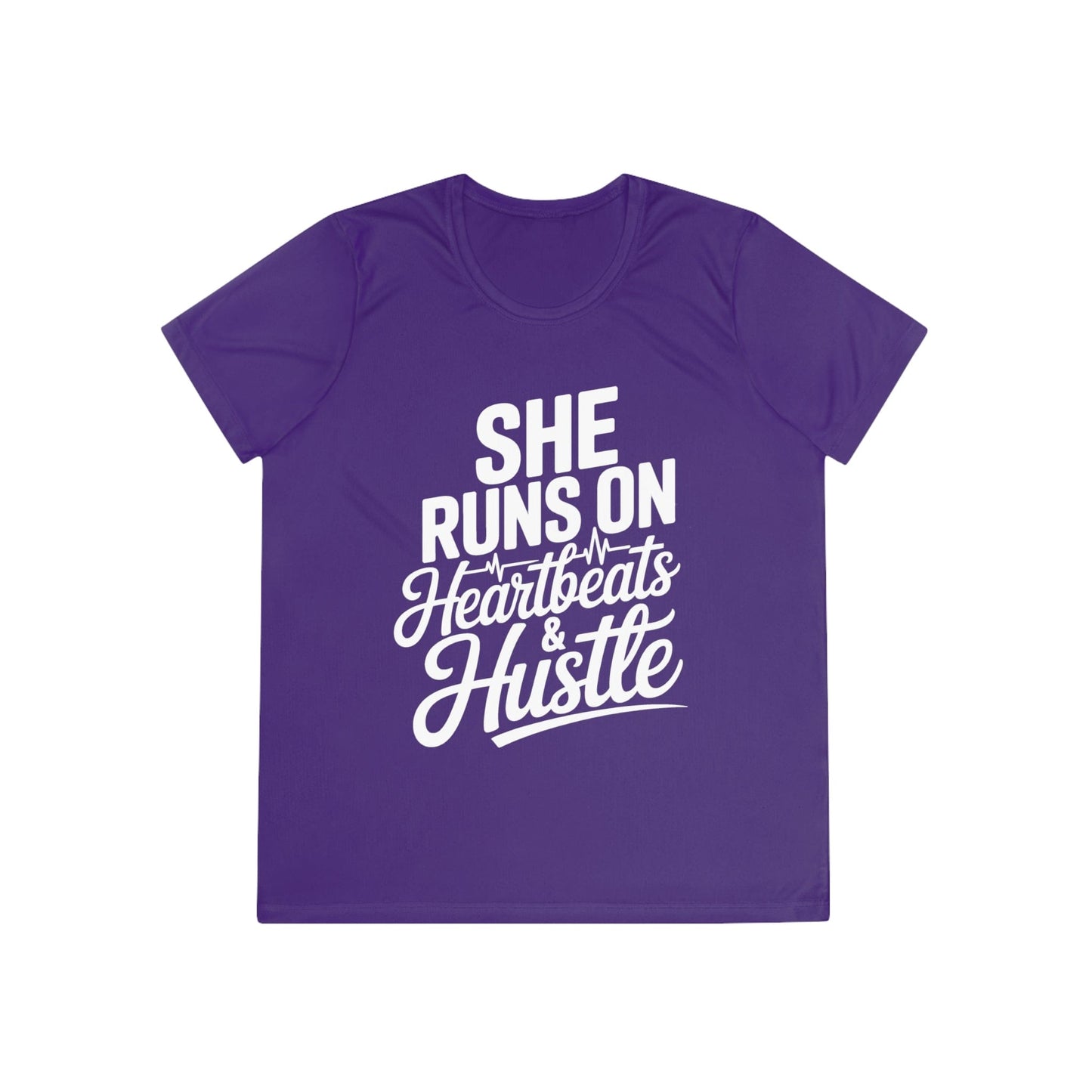 Heartbeats And Hustle Ladies Moisture Wicking Tee